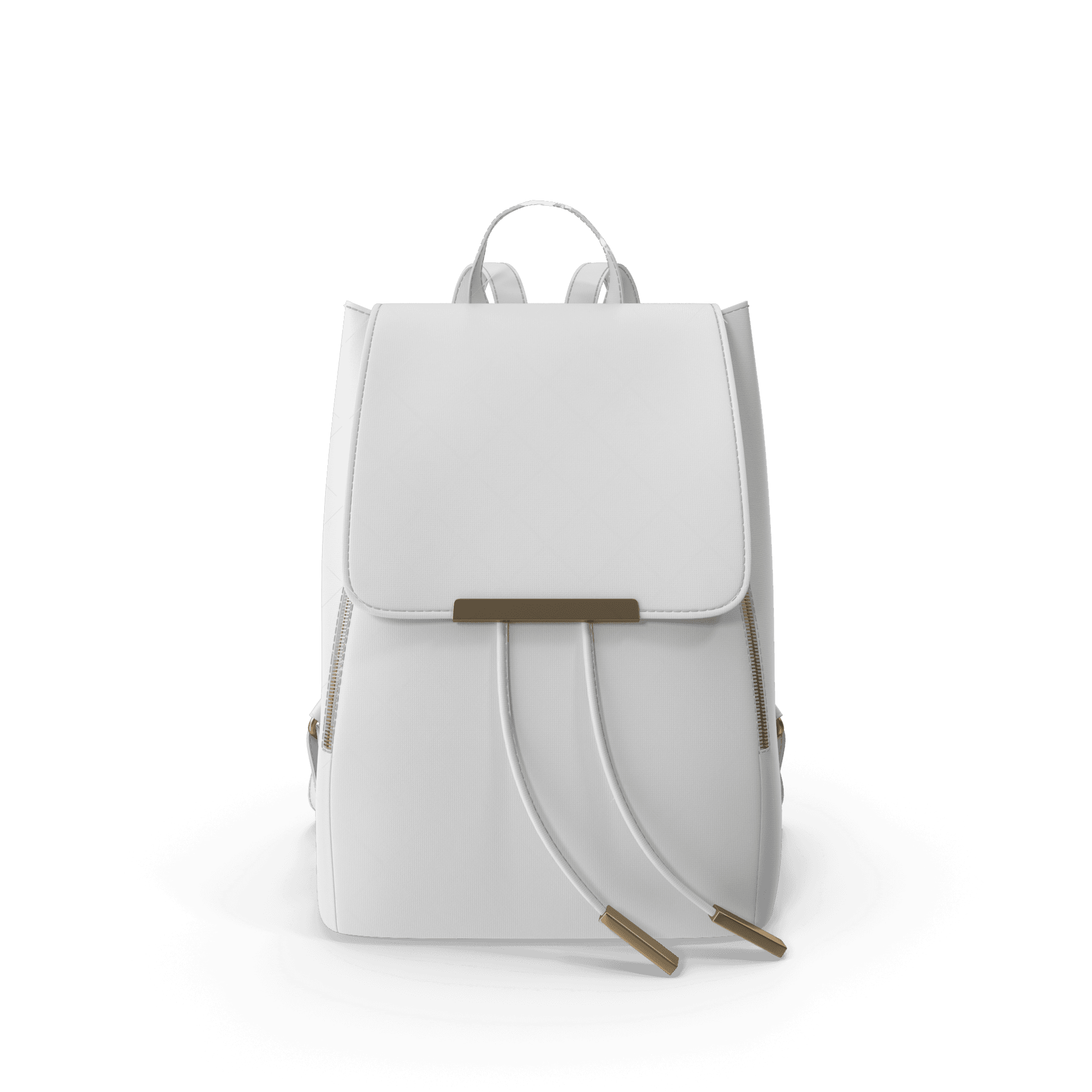 White Faux Leather Backpack