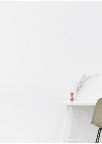 A work table with house plants
